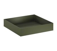 Owoxanthellate Jardinière de jardin en acier vert olive 100 x 100 x 20 cm | Idéal pour les terrasses, balcons et jardins : la plate-bande carrée en acier laminé à froid offre beaucoup d'espace pour les
