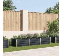 Owoxanthellate Jardinière surélevée anthracite - 240 x 80 x 45 cm - En acier galvanisé - Avec aspect moderne - Dessous ouvert, robuste et durable - Pour balcon, terrasse et jardin