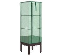 Owoxanthellate Jardinière surélevée avec serre, aspect rotin, 40 x 40 x 140 cm, maison à tomates en polypropylène et fer, mini serre pour balcon, terrasse et jardin