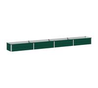 Owoxanthellate Jardinière surélevée en acier vert 320 x 40 x 24 cm | Système de jardinière sans fond pour une croissance optimale des racines dans le jardin et la cour. Cadre vert foncé