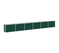 Owoxanthellate Jardinière surélevée en acier vert 480 x 40 x 55 cm | Jardinière sans sol en acier revêtu par pulvérisation pour potager et terrasse avec drainage optimal et beaucoup d'espace.