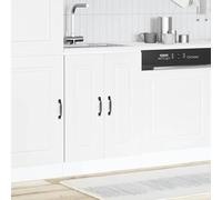 Owoxanthellate Kalmar Meuble de cuisine en matériau dérivé du bois avec pieds réglables et peu encombrant Idéal pour les petites cuisines, camping-cars et bureaux Blanc 60 x 46 x 81,5 cm