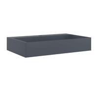 Owoxanthellate Lavabo mural en fonte minérale anthracite 60 x 38 x 11 cm