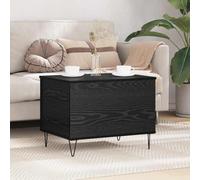 Owoxanthellate Lift Top Table basse aspect chêne noir 60 x 44,5 x 45 cm avec espace de rangement et fonction élévatrice, table d'appoint industrielle pour salon, chambre à coucher, bureau