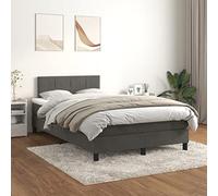 Owoxanthellate Lit à sommier tapissier 120 x 200 cm, gris foncé, avec matelas et surmatelas, tête de lit réglable en hauteur, structure en bois robuste, pour chambre à coucher, chambre d'amis, chambre