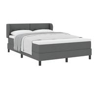 Owoxanthellate Lit à sommier tapissier, 160 x 200 cm, gris foncé, avec matelas et surmatelas, tête de lit réglable en hauteur, lit double, convient aux personnes allergiques