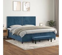 Owoxanthellate Lit à sommier tapissier 200 x 200 cm, en velours, ressorts ensachés, tête de lit réglable en hauteur, avec banc, canapé-lit moderne