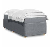 Owoxanthellate Lit à sommier tapissier, 80 x 200 cm, gris clair, matelas à ressorts ensachés et surmatelas, lit d'appoint, lit simple, avec housse en tissu robuste, lit rembourré, moderne, pour
