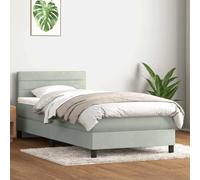 Owoxanthellate Lit à sommier tapissier, 80 x 220 cm, en velours, avec matelas à ressorts ensachés et tête de lit réglable en hauteur, design canapé-lit, peu encombrant, pour chambre d'adolescent