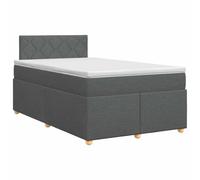 Owoxanthellate Lit à sommier tapissier avec matelas, 120 x 190 cm, gris | Lit double moderne avec surmatelas et tête de lit réglable pour votre chambre à coucher, facile d'entretien avec housse