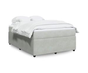 Owoxanthellate Lit à sommier tapissier en velours, 160 x 200 cm, avec matelas à ressorts ensachés, dureté moyenne, structure en bois, lit d'invité pliable pour chambre à coucher, appartement et