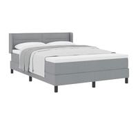 Owoxanthellate Lit à sommier tapissier - Gris clair - 160 x 200 cm - Polyester massif - Pin - Cadre de lit king size avec matelas et surmatelas et tête de lit - Réglable en hauteur - Design moderne
