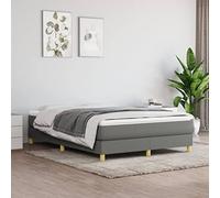 Owoxanthellate Lit à sommier tapissier, gris foncé, 140 x 200 cm, avec matelas à ressorts ensachés et surmatelas, lit rembourré moderne, pour chambre à coucher et chambre d'amis