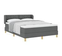 Owoxanthellate Lit à sommier tapissier gris foncé 160 x 200 cm avec matelas à ressorts ensachés, tête de lit à 2 hauteurs, cadre en bois en tissu, durable et moderne, lit double, pour deux personnes