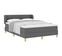 Owoxanthellate Lit à sommier tapissier gris foncé 160 x 200 cm avec matelas et surmatelas - Design moderne - Cadre en bois robuste - 2 hauteurs de tête de lit - King Size pour chambre à coucher et