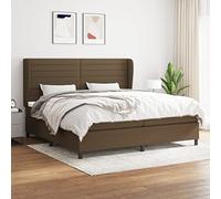 Owoxanthellate Lit à sommier tapissier, marron foncé, 200 x 200 cm, avec matelas à ressorts ensachés, tête de lit réglable en hauteur et surmatelas, lit rembourré, moderne, robuste, pour chambre à