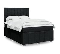 Owoxanthellate Lit à sommier tapissier, noir, 160 x 200 cm, avec matelas à ressorts ensachés, tête de lit réglable en hauteur, ambiance LED, confortable, pour chambre à coucher et chambre d'amis