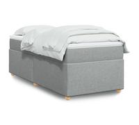 Owoxanthellate Lit à sommier tapissier simple, 80 x 200 cm, gris clair, avec matelas à ressorts ensachés et surmatelas respirant 100 % polyester, pour chambre à coucher, chambre d'adolescent, chambre