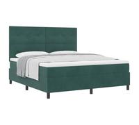 Owoxanthellate Lit à sommier tapissier, vert foncé, 180 x 200 cm, avec matelas et surmatelas, moderne, lit double, en tissu bois de pin, robuste et durable, pour chambre à coucher et chambre d'amis