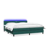 Owoxanthellate Lit à sommier tapissier, vert foncé, 180 x 220 cm, avec matelas et LED, aspect velours, design moderne, look lounge confortable, pour chambre à coucher, chambre d'amis et appartement