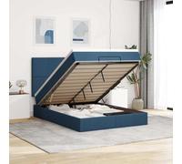 Owoxanthellate Lit capitonné, avec espace de rangement, LED, 140 x 200 cm, bleu, matelas à ressorts ensachés et sommier à lattes, design moderne, pour chambre à coucher, chambre d'adolescent