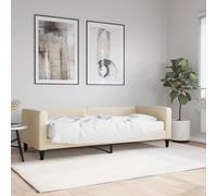 Owoxanthellate Lit de jour, avec matelas, 80 x 200 cm, crème, 2 en 1, cadre en bois et métal robuste, peu encombrant, hauteur d'assise : 26,5 cm, pour salon, chambre à coucher, bureau à domicile