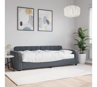 Owoxanthellate Lit de jour, avec matelas, 80 x 200 cm, gris foncé, en velours, 2 en 1, structure en bois et métal robuste, pour salon, chambre à coucher, bureau