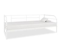 Owoxanthellate Lit de jour, blanc, 90 x 200 cm, en métal, peu encombrant, utilisable comme lit d'invité, pliable, pour salon, chambre à coucher, couloir