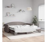 Owoxanthellate Lit de jour, extensible, taupe, 100 x 200 cm, moderne, avec coffre à roulettes, cadre en bois, métal, 223 x 110 x 75 cm, 2 matelas nécessaires pour le salon, le sommeil, la chambre