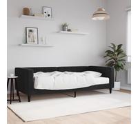Owoxanthellate Lit de jour, noir, 90 x 200 cm, en velours, 2 en 1, avec matelas, 223 x 100 x 68 cm, design moderne, structure robuste en bois et métal, pour salon, chambre d'amis, bureau