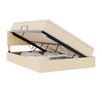 Owoxanthellate Lit de rangement, 120 x 200 cm, en bois, élévateur hydraulique, sommier à lattes, matelas et surmatelas