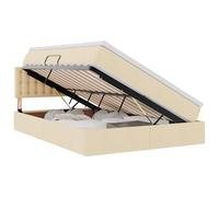 Owoxanthellate Lit de rangement 140 x 190 cm - Lit double avec LED RVB et sommier à lattes - Matelas avec élévateur hydraulique - Pour chambre à coucher moderne