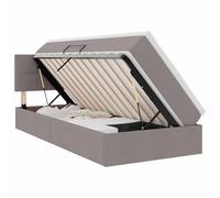 Owoxanthellate Lit de rangement, taupe, 90 x 200 cm, avec matelas et tête de lit, ascenseur hydraulique, cadre en métal, design moderne, pour chambre d'adolescent, invités et célibataires