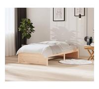 Owoxanthellate Lit en bois blanc 100 x 200 cm en pin massif, design moderne avec latte en contreplaqué stable, cadre de lit robuste pour petits espaces, chambres d'adolescents et chambres d'amis