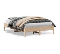 Owoxanthellate Lit en bois massif 150 x 200 cm en pin non traité, 205,5 x 155,5 x 36,5 cm, sommier à lattes en contreplaqué, design moderne, robuste et durable, pour chambre à coucher, chambre d'amis
