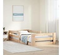 Owoxanthellate Lit en bois massif 70 x 140 cm en pin non traité, avec sommier à lattes, lit pour enfant rustique 147 x 77 x 41,5 cm, montage facile pour chambre d'enfant et coin d'invités