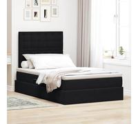 Owoxanthellate Lit LED noir 120 x 200 cm avec matelas, housse en velours, espace de rangement hydraulique, cadre en métal, design moderne, convient pour chambre d'adolescent et chambre d'amis