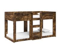 Owoxanthellate Lit mezzanine pour enfant, 90 x 190 cm, chêne fumé, peu encombrant, avec lattes de sécurité, lit d'adolescent pour petites pièces