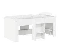Owoxanthellate Lit mezzanine pour enfant - Blanc - 163 x 100 x 68,5 cm - Avec échelle - Lit de jeu en bois pour matelas de 80 x 160 cm - Peu encombrant