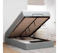 Owoxanthellate Lit ottoman 120 x 190 cm, gris clair, avec matelas à ressorts ensachés et espace de rangement, mécanisme de levage hydraulique, design moderne, pour chambre à coucher, chambre d'amis