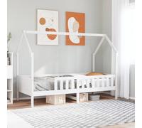 Owoxanthellate Lit pour enfant - Blanc - 90 x 190 cm - En pin massif - Avec sommier à lattes - 199 x 95,5 x 151 cm - Espace de rangement sous le lit à partir de 4 ans - Pour filles et garçons