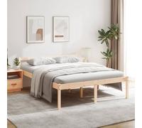 Owoxanthellate Lit pour personnes âgées, 160 x 200 cm, en pin massif, avec hauteur d'assise de 45 cm, lit mezzanine moderne, espace de rangement sous le cadre du lit, cadre de lit robuste, pour