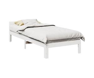 Owoxanthellate Lit simple 80 x 200 cm en pin massif blanc avec sommier à lattes, lit d'invité, lit familial, empilable, design moderne pour chambre à coucher, chambre d'adolescent, chambre d'amis