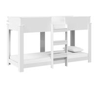 Owoxanthellate Lit superposé, pour enfant, blanc, 75 x 190 cm, en matériau dérivé du bois, moderne, peu encombrant, avec cadre à lattes, entretien facile, pour chambre d'enfant ou coin d'invités