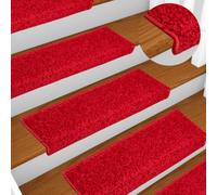 Owoxanthellate Lot de 10 tapis d'escalier rouges 65 x 21 x 4 cm en polypropylène lavable avec dos antidérapant Design moderne et montage facile pour tous les espaces de vie
