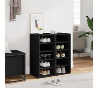 Owoxanthellate Lot de 2 armoires à chaussures en bois - 31,5 x 35 x 70 cm - Avec 5 compartiments - Montage mural ou au sol - Design moderne et robuste - Pour couloir, chambre à coucher, couloir - Noir