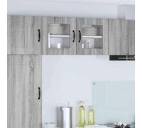 Owoxanthellate Lot de 2 armoires de cuisine en bois Sonoma gris - 40 x 31 x 40 cm - Design moderne avec 4 étagères - Robuste et peu encombrant - Pour cuisine, salle à manger, couloir