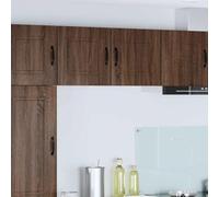 Owoxanthellate Lot de 2 armoires murales de cuisine - Marron chêne - 40 x 31 x 40 cm - Support en bois à suspendre avec 4 étagères - Design moderne - Robuste et peu encombrant - Pour salon, cuisine