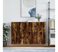 Owoxanthellate Lot de 2 armoires murales en chêne fumé - 69,5 x 34 x 90 cm - Design moderne - Armoires suspendues avec portes - Robuste et durable - Pour salon, chambre à coucher, couloir