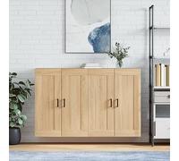 Owoxanthellate Lot de 2 armoires murales en chêne Sonoma - 69,5 x 34 x 90 cm - Commode avec matériau dérivé du bois - Pour salon, couloir, chambre à coucher - Peu encombrante